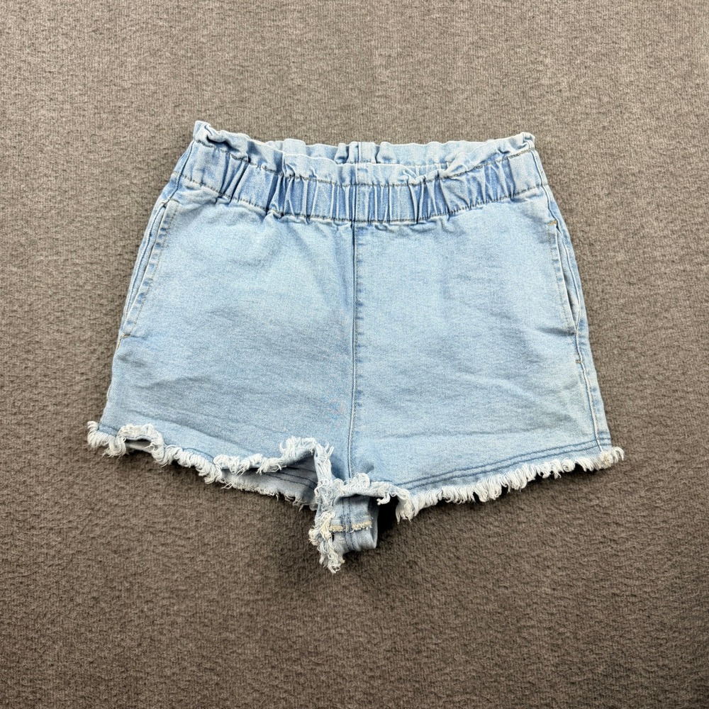 Material Girl Light Wash Denim Paperbag Women's S Shorts MGB028511 Light Blue